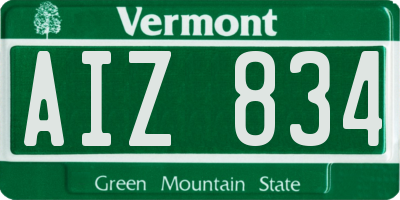 VT license plate AIZ834