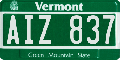 VT license plate AIZ837