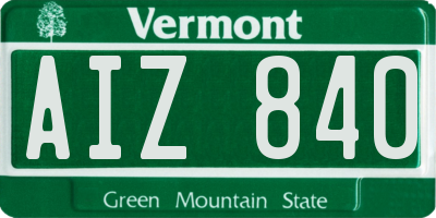 VT license plate AIZ840