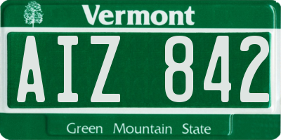 VT license plate AIZ842