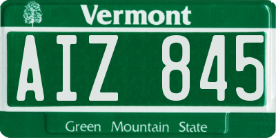 VT license plate AIZ845