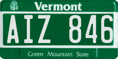 VT license plate AIZ846