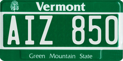 VT license plate AIZ850