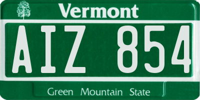 VT license plate AIZ854