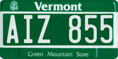 VT license plate AIZ855