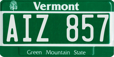 VT license plate AIZ857