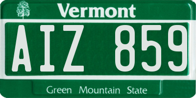 VT license plate AIZ859