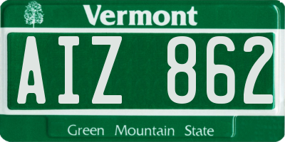 VT license plate AIZ862