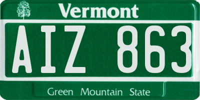 VT license plate AIZ863