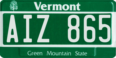 VT license plate AIZ865