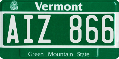 VT license plate AIZ866