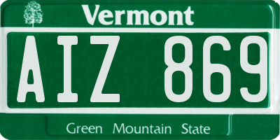 VT license plate AIZ869