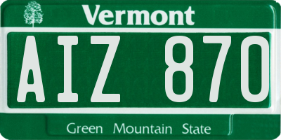 VT license plate AIZ870