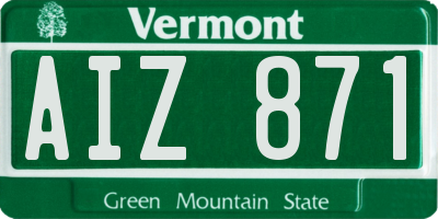 VT license plate AIZ871