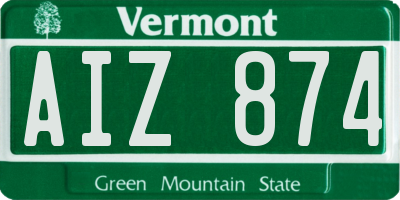 VT license plate AIZ874
