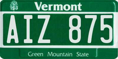 VT license plate AIZ875