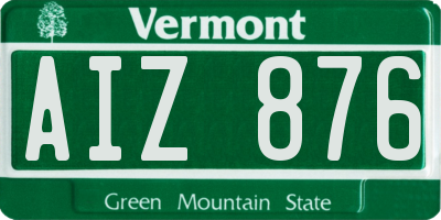 VT license plate AIZ876