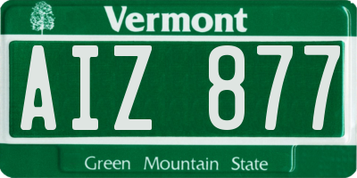 VT license plate AIZ877