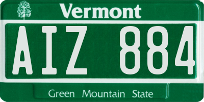 VT license plate AIZ884