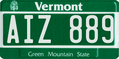 VT license plate AIZ889
