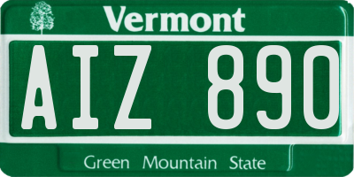 VT license plate AIZ890