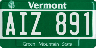 VT license plate AIZ891