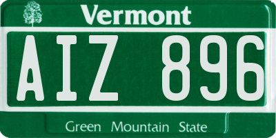 VT license plate AIZ896