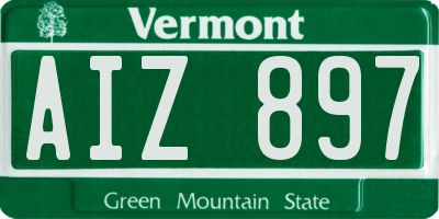 VT license plate AIZ897