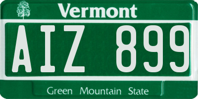 VT license plate AIZ899