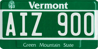 VT license plate AIZ900