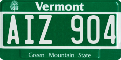 VT license plate AIZ904
