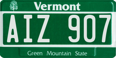 VT license plate AIZ907