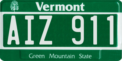 VT license plate AIZ911