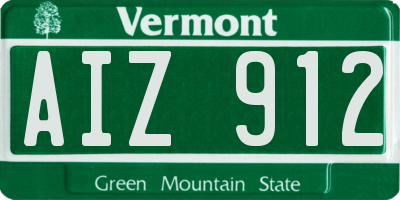 VT license plate AIZ912