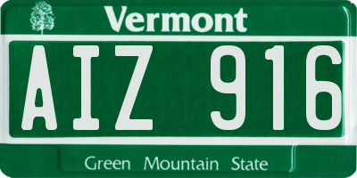VT license plate AIZ916