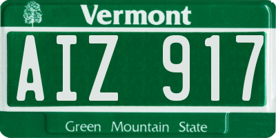 VT license plate AIZ917