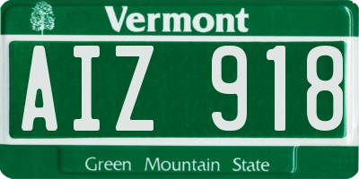 VT license plate AIZ918