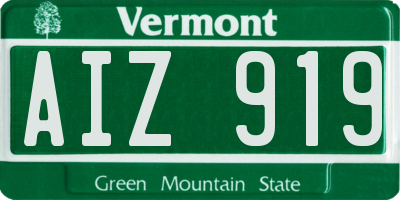 VT license plate AIZ919