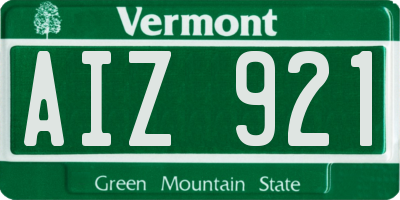 VT license plate AIZ921