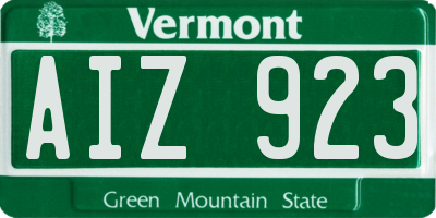 VT license plate AIZ923