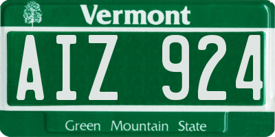 VT license plate AIZ924