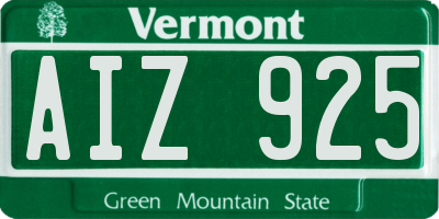 VT license plate AIZ925