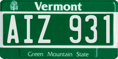 VT license plate AIZ931