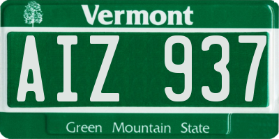 VT license plate AIZ937