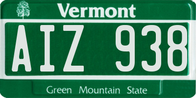 VT license plate AIZ938