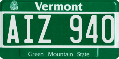 VT license plate AIZ940