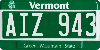 VT license plate AIZ943