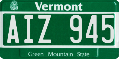 VT license plate AIZ945