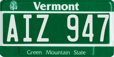 VT license plate AIZ947