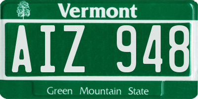 VT license plate AIZ948
